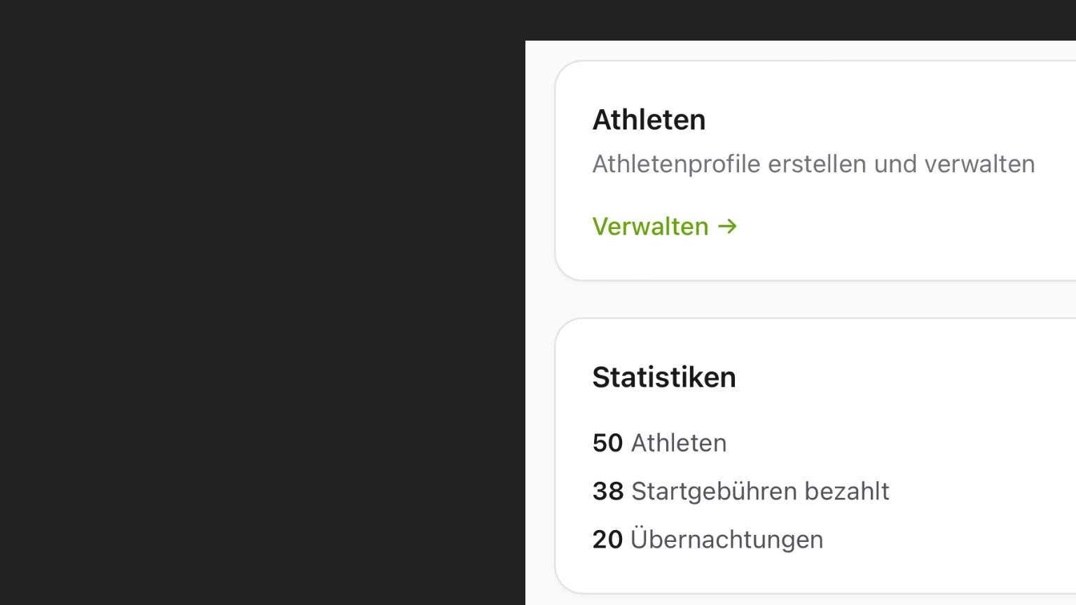 Screenshot der Benutzeroberfläche des Coachmanagers mit Statistiken und Trainer-Übersichten.
